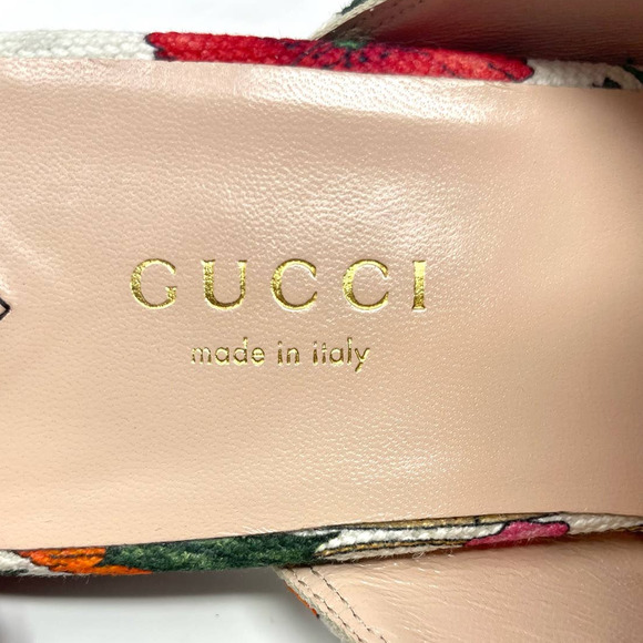 Gucci Princetown Mule Floral Canvas Slipper Loafer Slip On Horsebit Shoe EU 37 - Picture 10 of 11